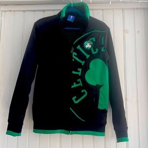 Boston Celtics Men's Jacket Black Green Size small -Full Zip NBA Top